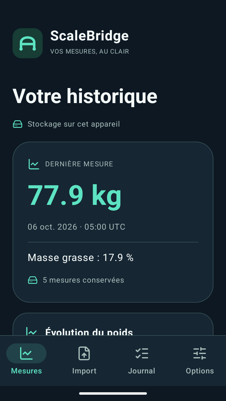 ScaleBridge, historique sombre avec données fictives